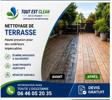 Nettoyage de terrasse et dallage extérieur à Agde et au Cap d