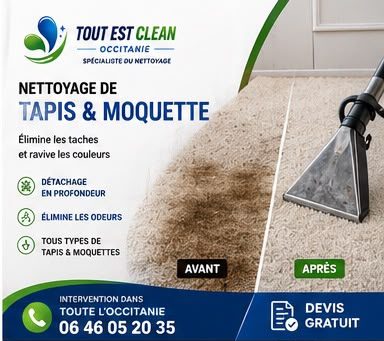 Nettoyage de tapis et de moquette par injection-extraction à Agde