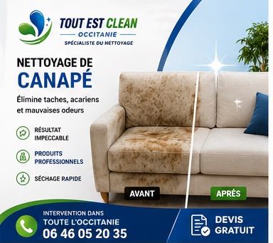 Nettoyage de canapé et de fauteuil en tissu à Agde et Béziers